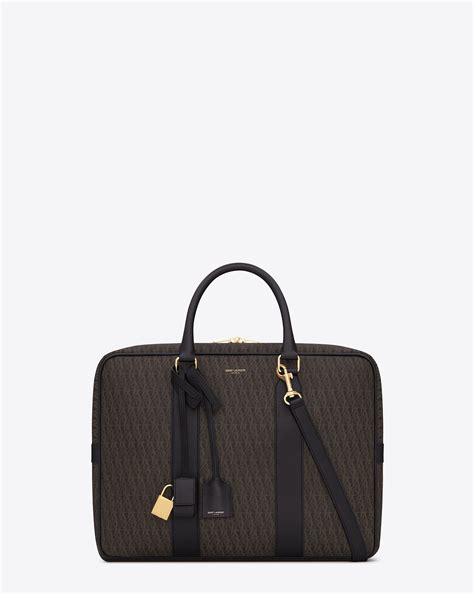 ysl monogram museum briefcase hedi vintage|ysl vintage dresses.